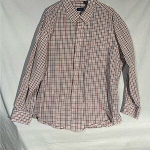 Izod Men's Checkered Shirt - Blue and Orange